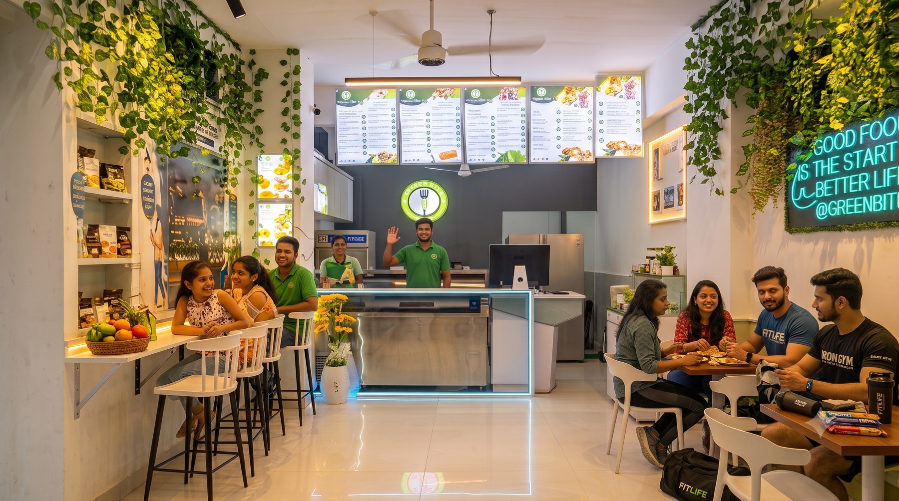 The Nourish Culture store — customers and staff inside the outlet